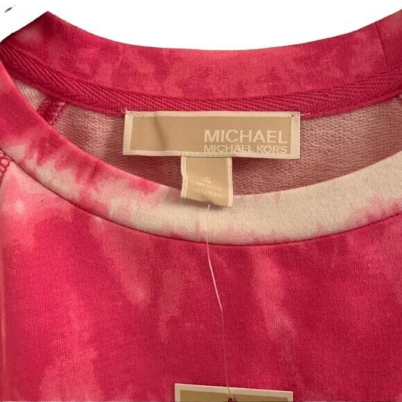 Michael Kors Tie Dye Pullover Top in Electric Pink - Picture 7 of 9